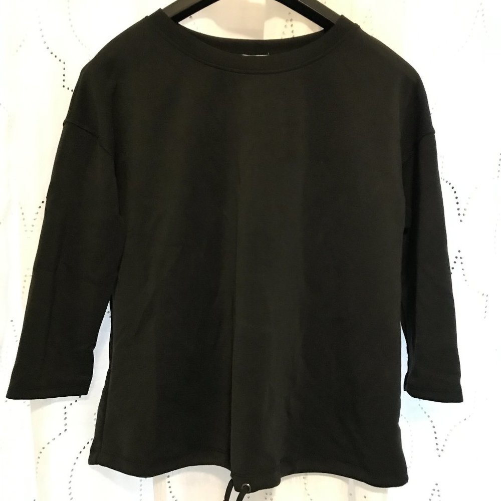 Cable & Gauge Sport Black 3/4 sleeve tie bottom shirt size large